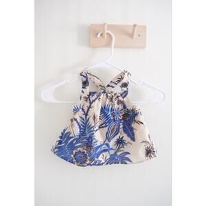 Banana Republic Baby Linen Top Blue floral Tropical Size 6-12 months